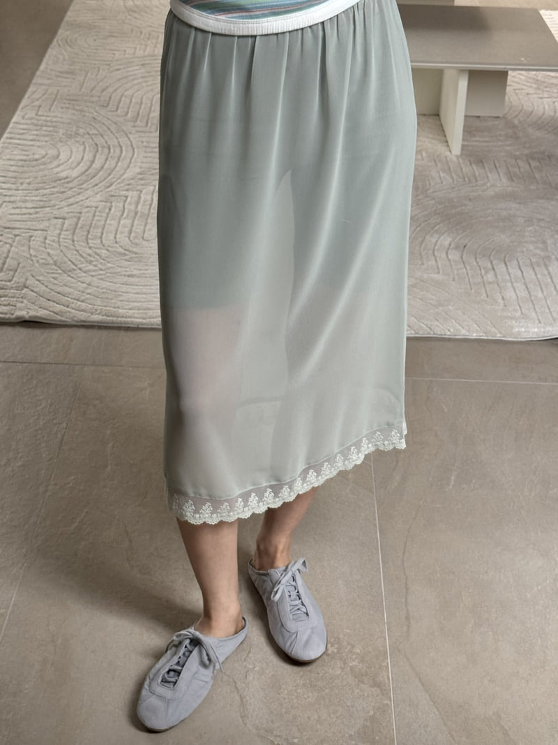 Le Etoile - Korean Women Fashion - #momslook - Chiffon Lace Skirt - 9