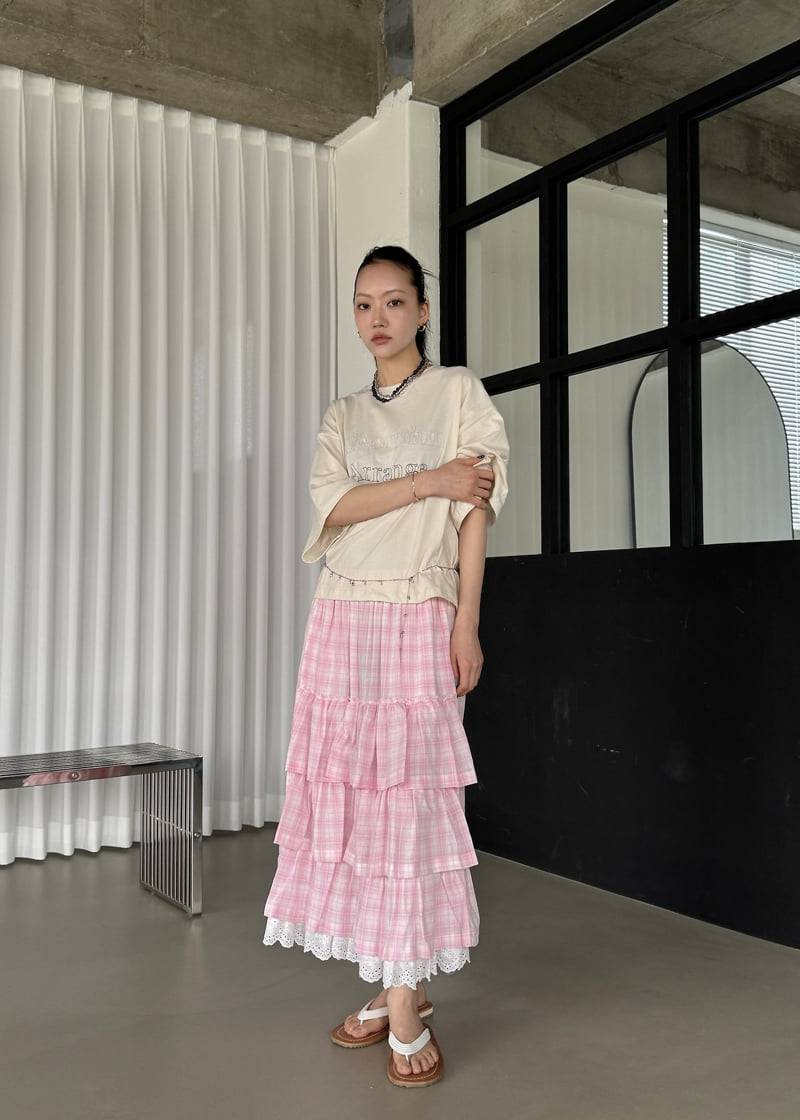 Le Etoile - Korean Women Fashion - #momslook - Y-Tiered Skirt