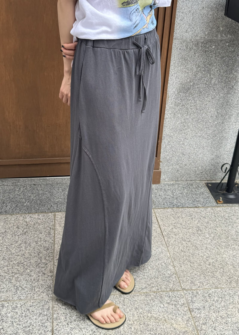 Le Etoile - Korean Women Fashion - #momslook - Raw-Edge Panel Skirt - 5