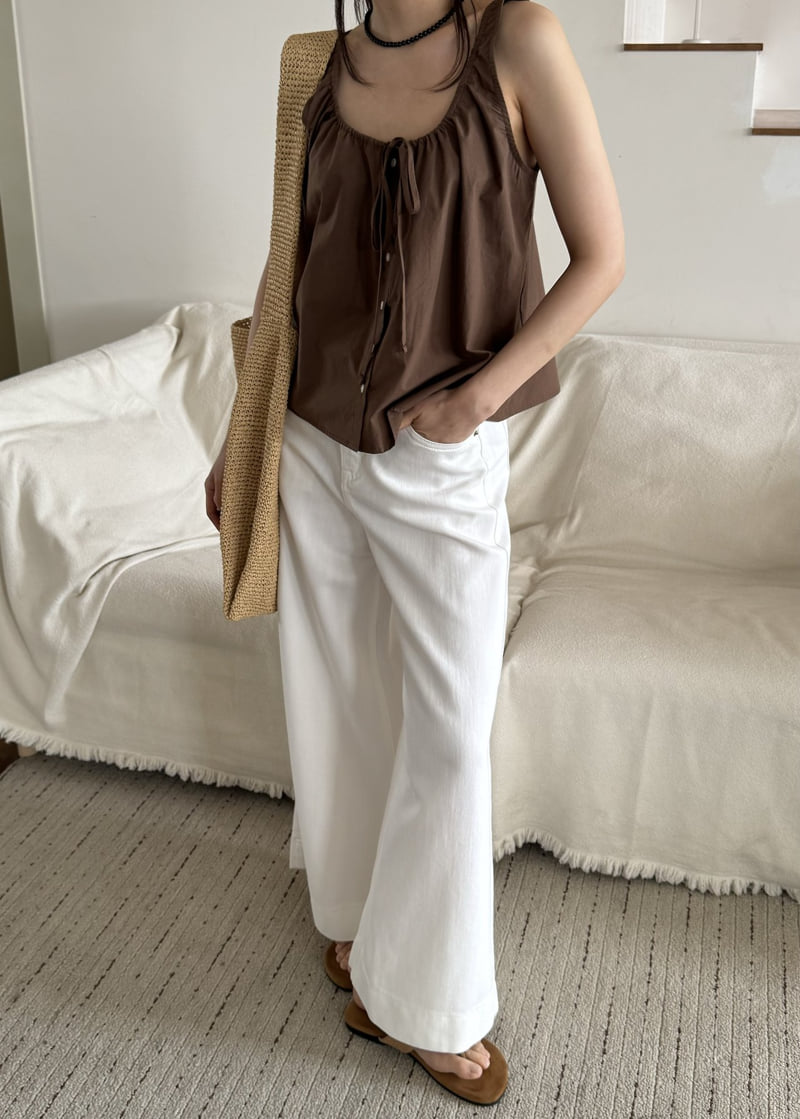 Le Etoile - Korean Women Fashion - #momslook - Wide-Leg Denim Pants - 3