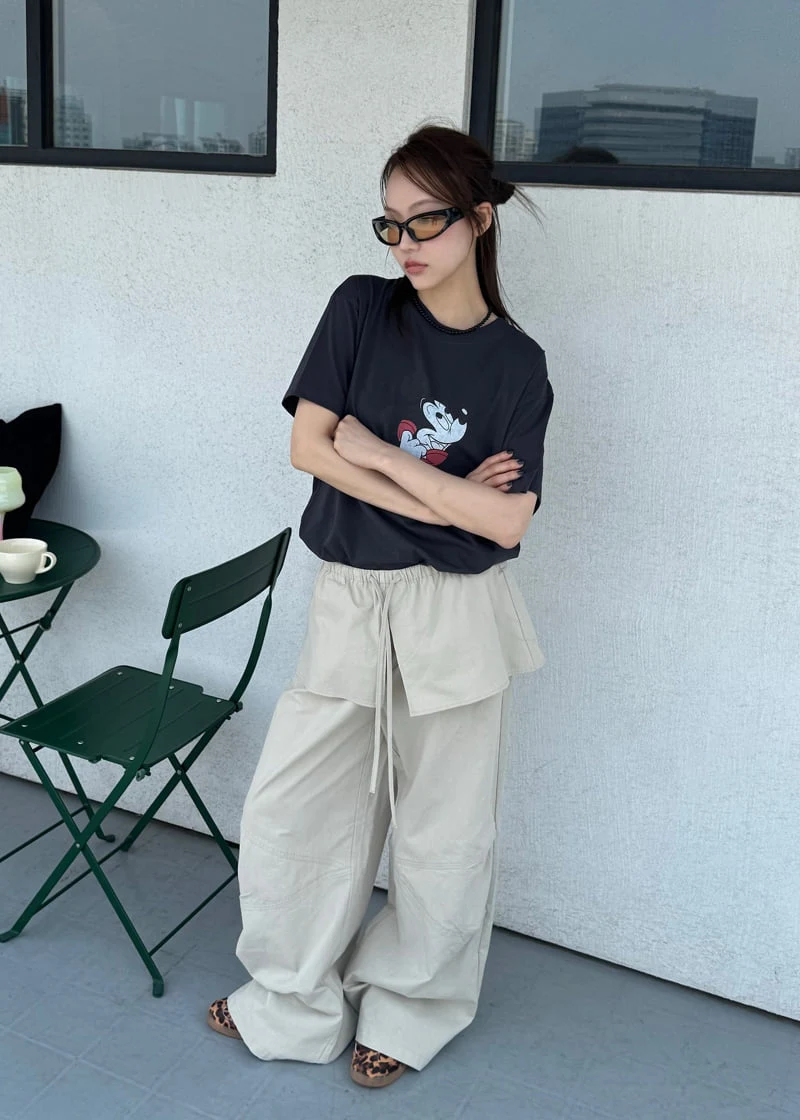 Le Etoile - Korean Women Fashion - #momslook - Flap Layered Pants