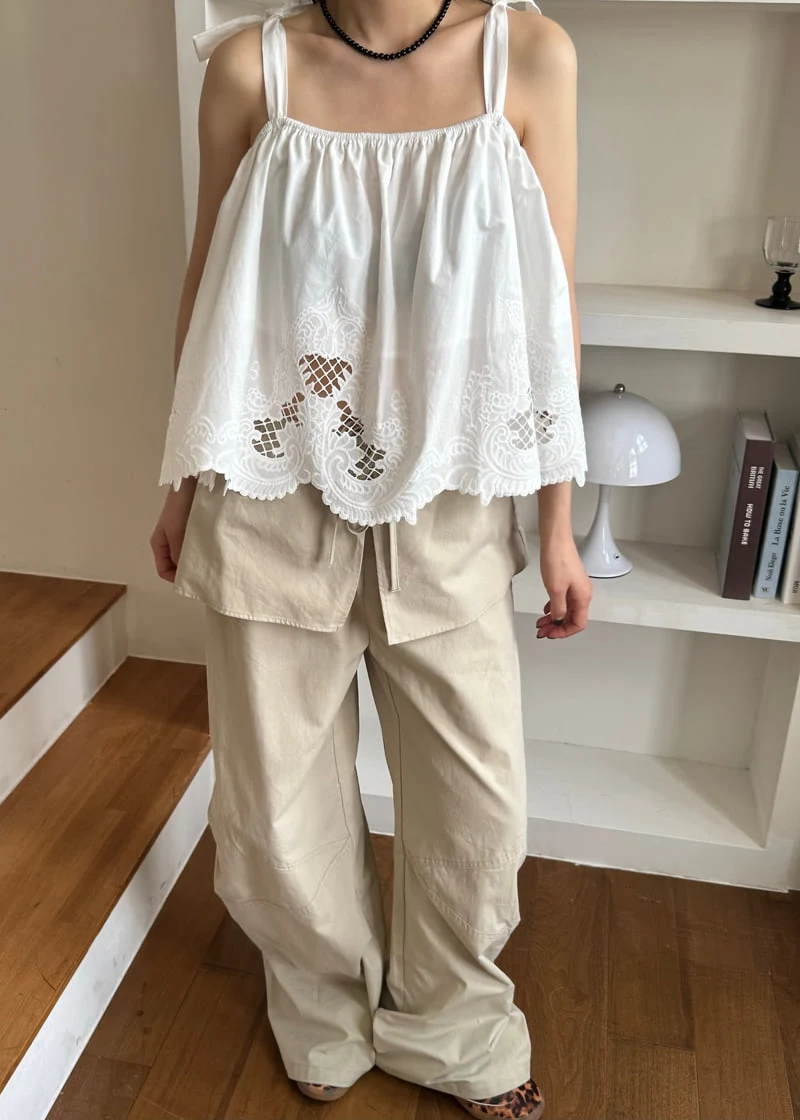 Le Etoile - Korean Women Fashion - #momslook - Cotton Embroidered Top - 7