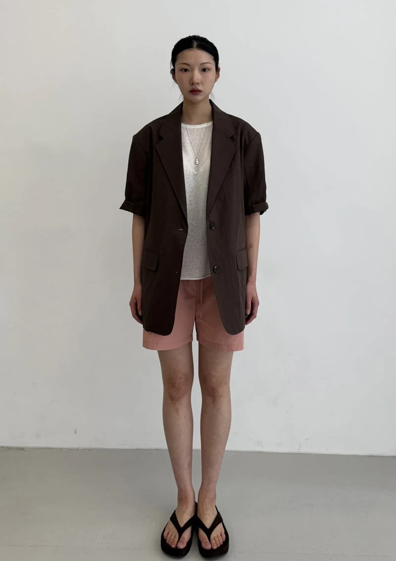 Le Etoile - Korean Women Fashion - #pursuepretty - Basic Short-Sleeve Jacket
