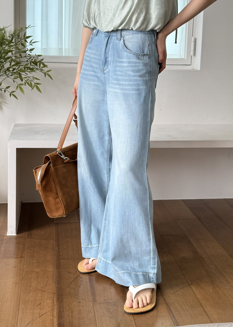Le Etoile - Korean Women Fashion - #restrostyle - Wide-Leg Denim Pants - 8