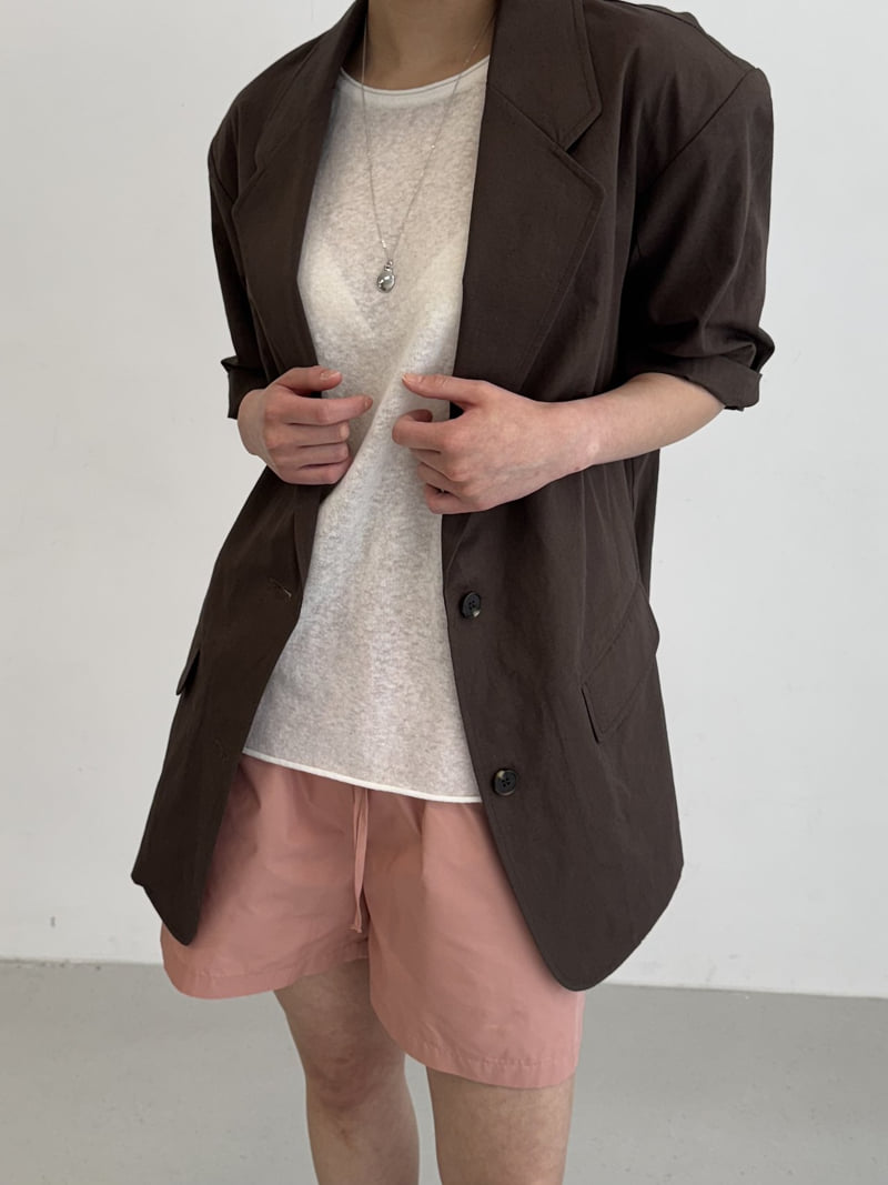 Le Etoile - Korean Women Fashion - #romanticstyle - Basic Short-Sleeve Jacket - 3
