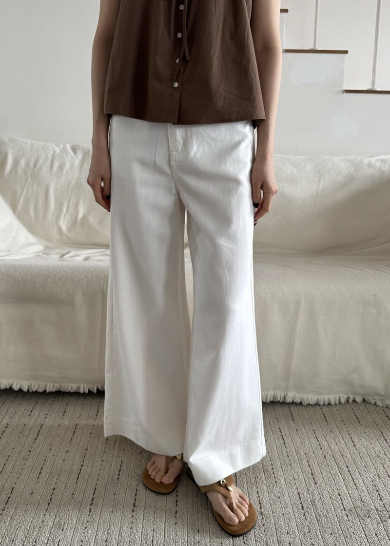 Le Etoile - Korean Women Fashion - #romanticstyle - Wide-Leg Denim Pants - 9