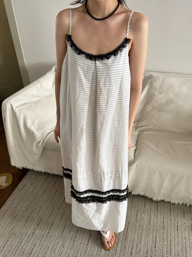 Le Etoile - Korean Women Fashion - #shopsmall - Striped Lace Dress - 7