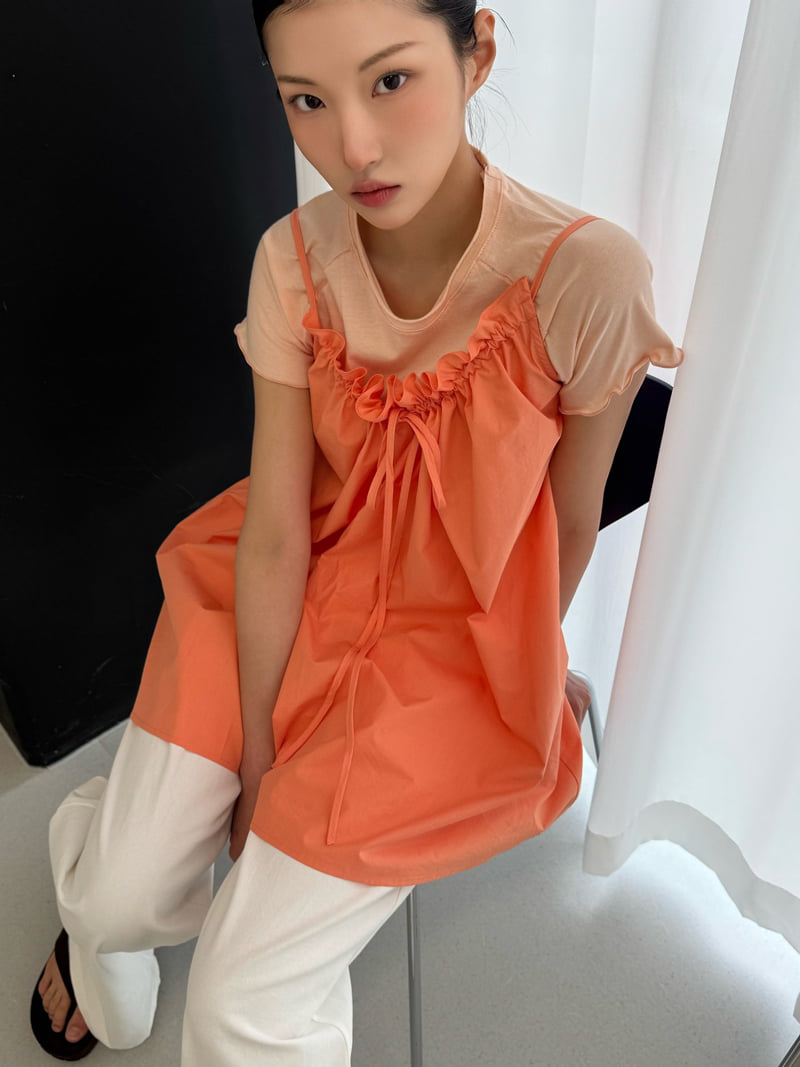 Le Etoile - Korean Women Fashion - #thatsdarling - Shirring Mini One-piece - 12