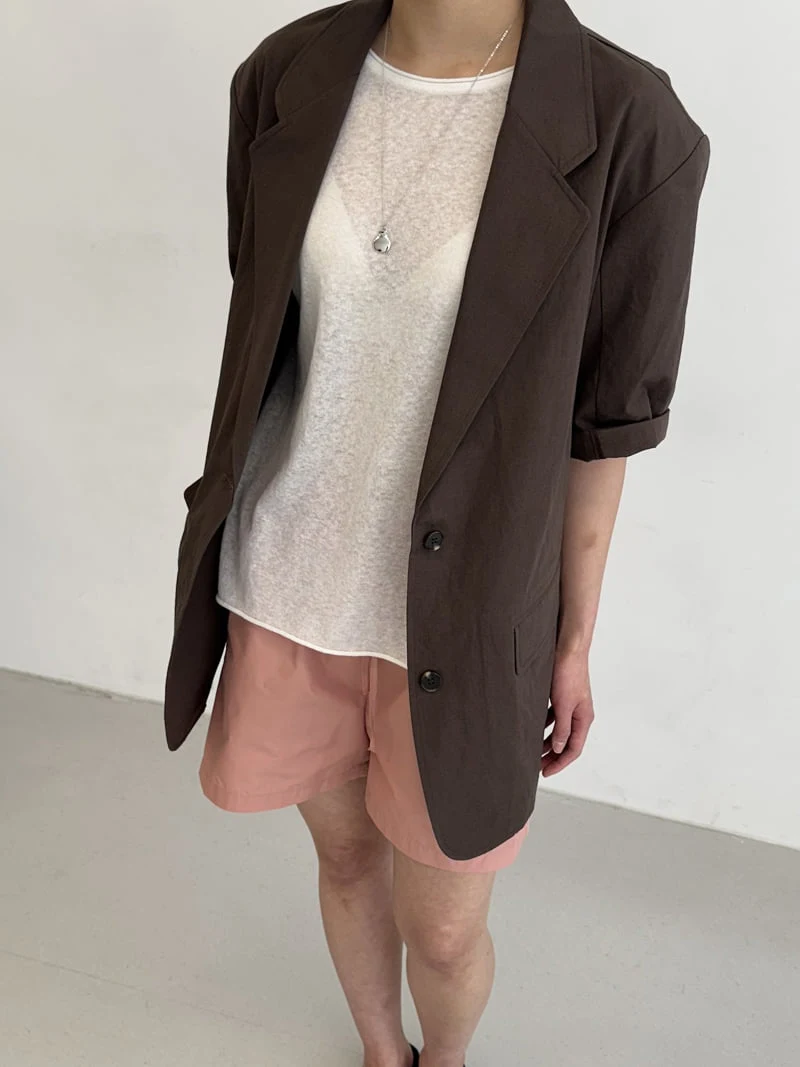 Le Etoile - Korean Women Fashion - #thatsdarling - Basic Short-Sleeve Jacket - 5