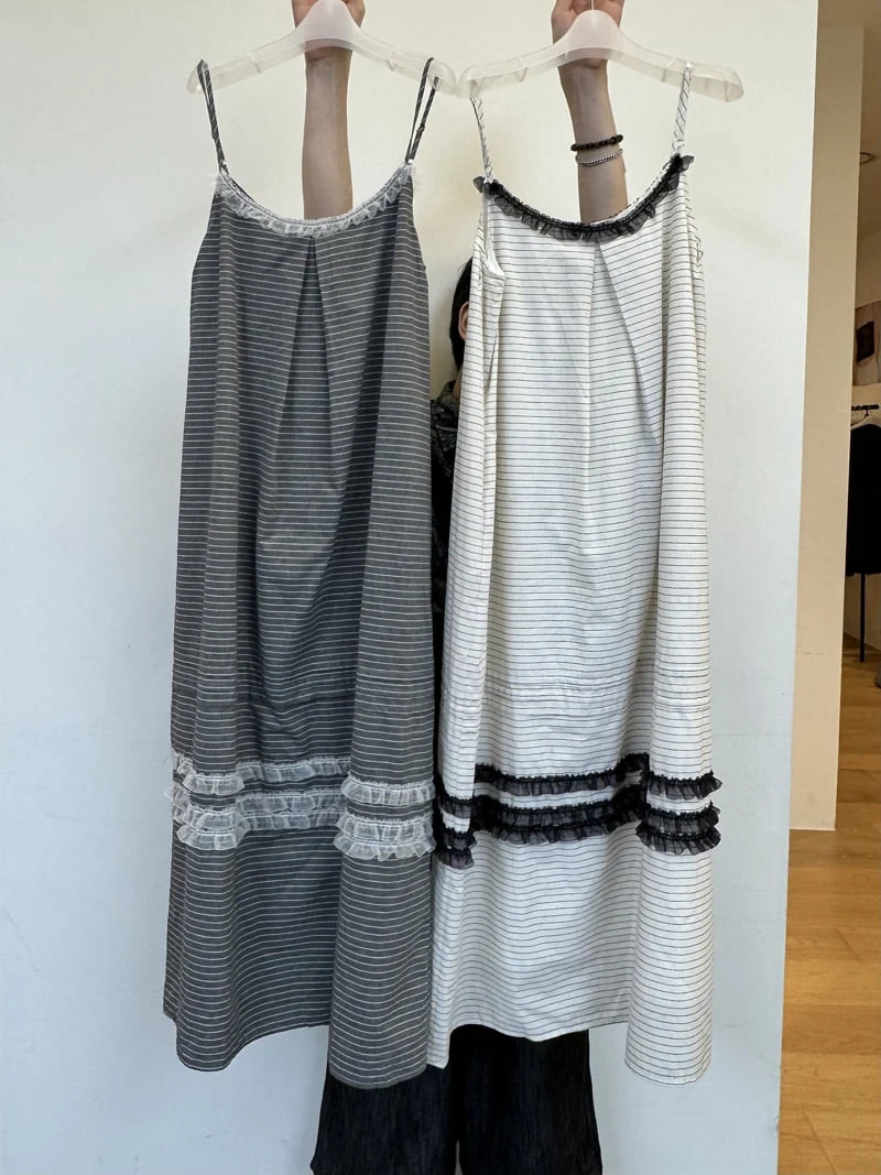 Le Etoile - Korean Women Fashion - #thatsdarling - Striped Lace Dress - 8