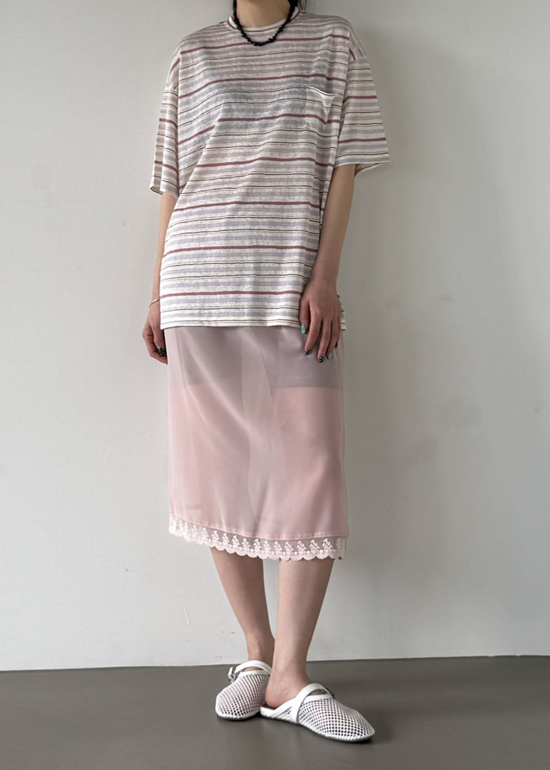 Le Etoile - Korean Women Fashion - #momslook - Chiffon Lace Skirt - 4