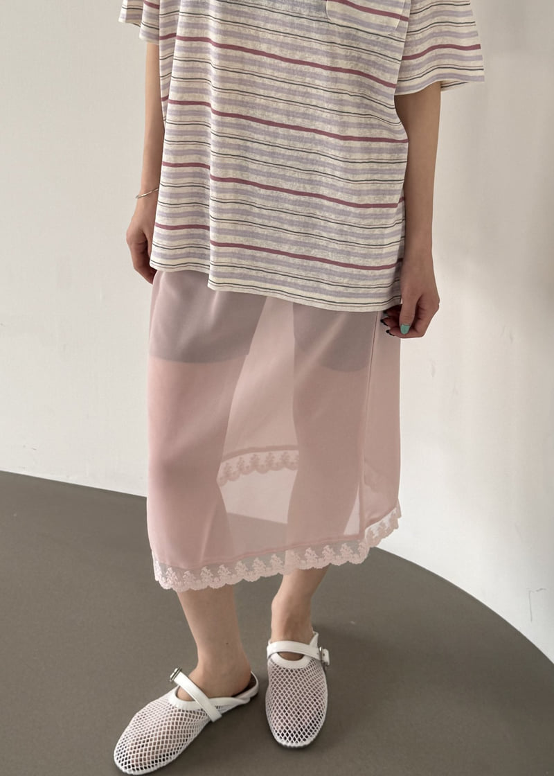 Le Etoile - Korean Women Fashion - #womensfashion - Chiffon Lace Skirt - 6