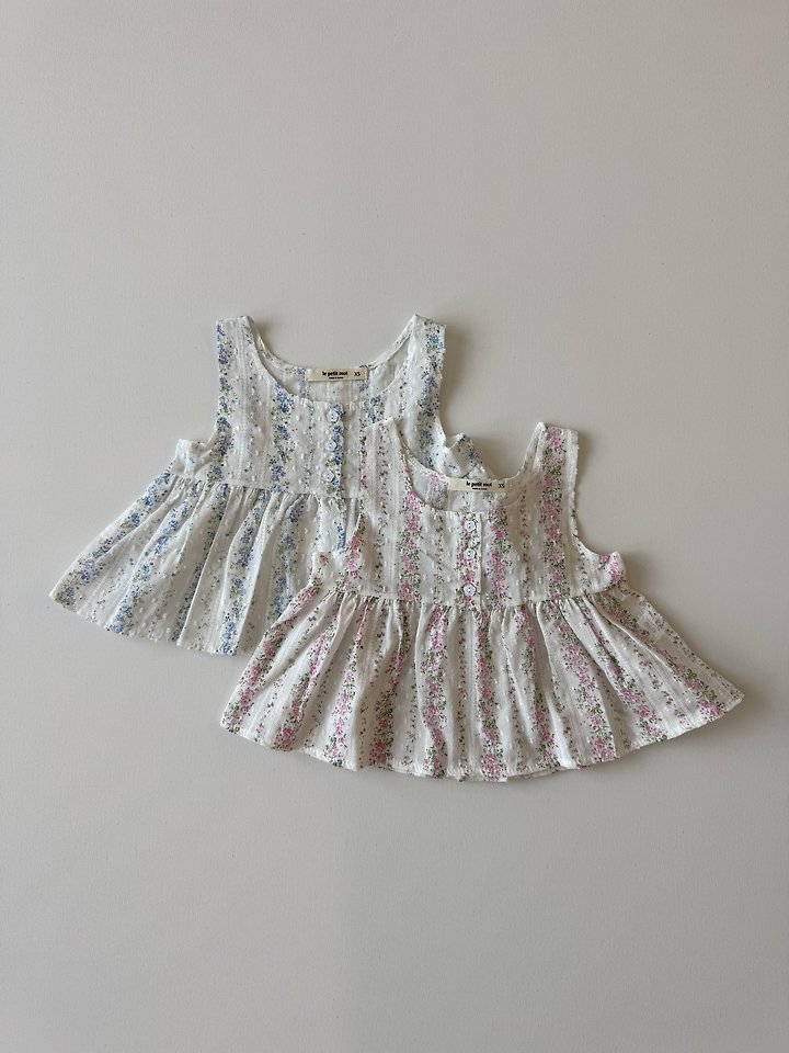 Le petitmot - Korean Children Fashion - #childofig - Flower Blouse Sleeveless Top - 3