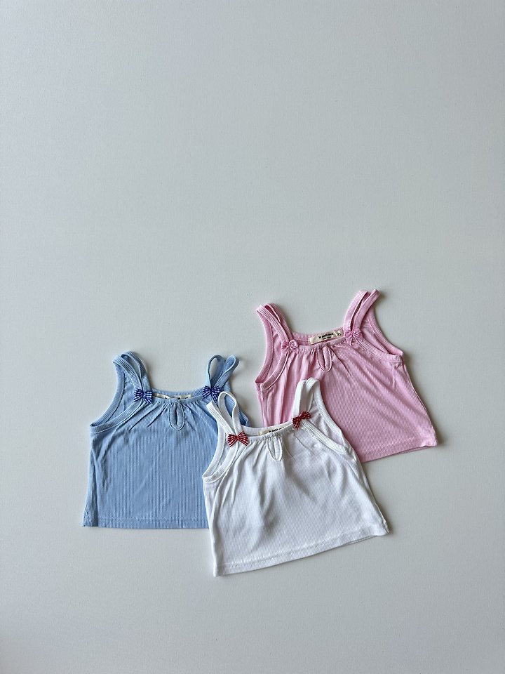 Le petitmot - Korean Children Fashion - #childofig - Ribbon Ribbed Sleeveless Top