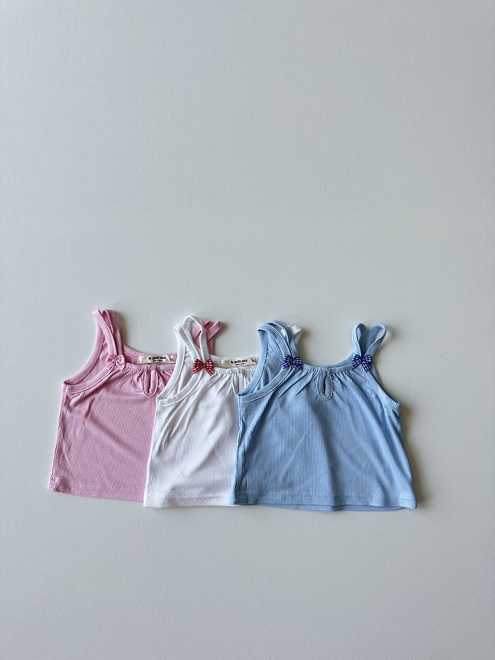 Le petitmot - Korean Children Fashion - #childrensboutique - Ribbon Ribbed Sleeveless Top - 2