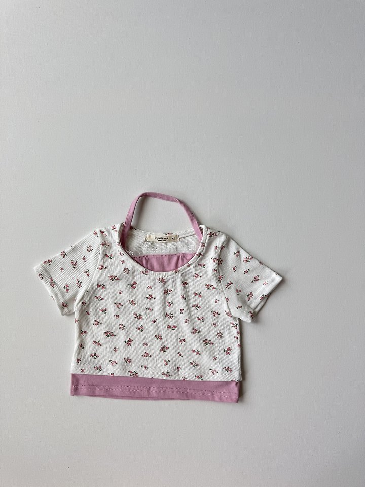 Le petitmot - Korean Children Fashion - #discoveringself - Flower Halter Neck Tee - 5