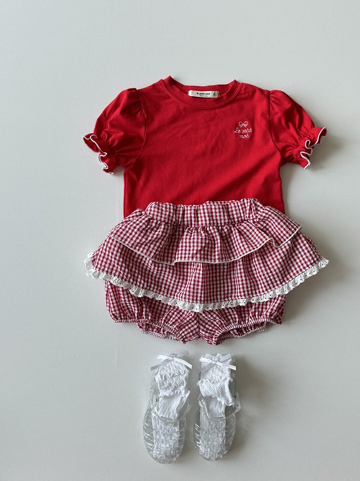 Le petitmot - Korean Children Fashion - #fashionkids - Check Frill Shorts - 10
