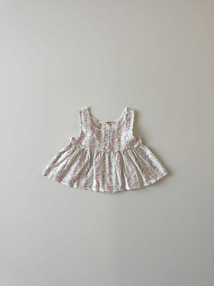 Le petitmot - Korean Children Fashion - #fashionkids - Flower Blouse Sleeveless Top - 7