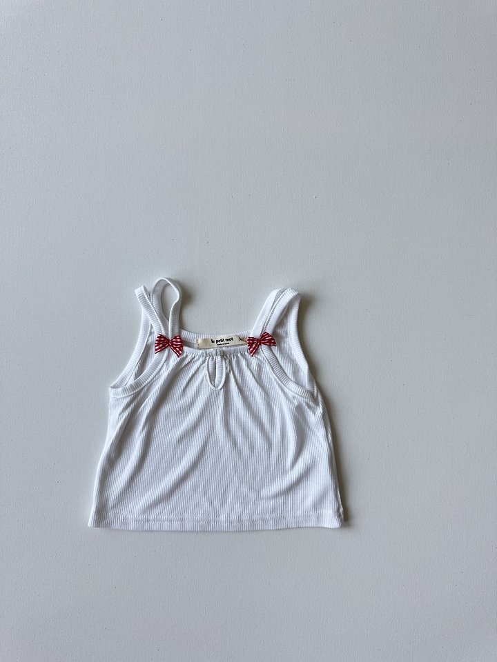 Le petitmot - Korean Children Fashion - #fashionkids - Ribbon Ribbed Sleeveless Top - 5