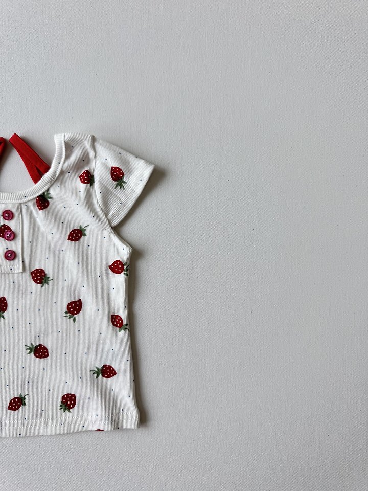 Le petitmot - Korean Children Fashion - #kidsshorts - Strawberry Tee - 3