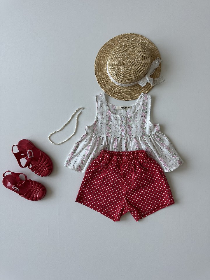 Le petitmot - Korean Children Fashion - #kidsstore - Flower Blouse Sleeveless Top - 9