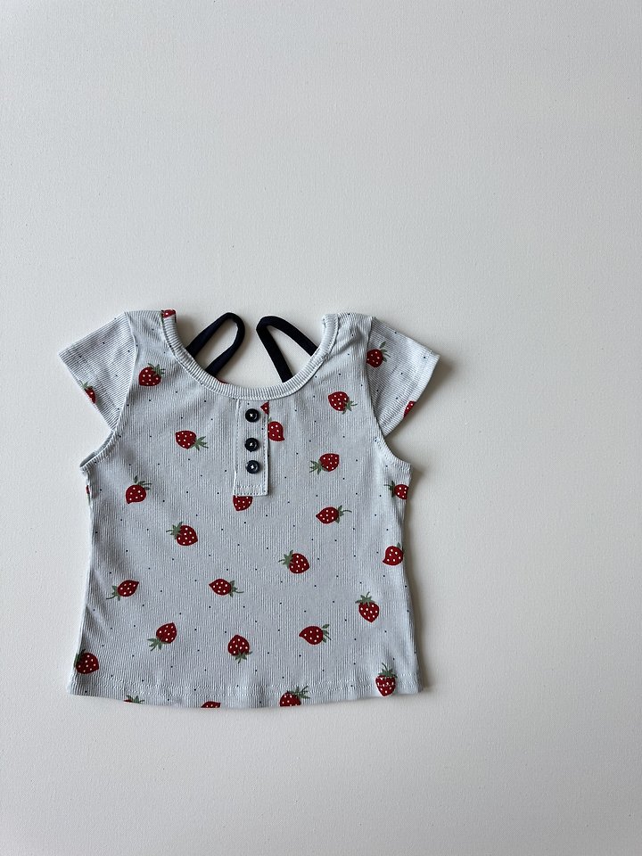 Le petitmot - Korean Children Fashion - #kidsshorts - Strawberry Tee - 4