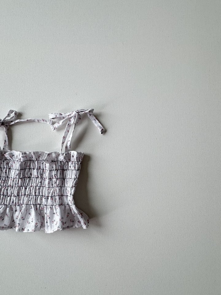 Le petitmot - Korean Children Fashion - #magicofchildhood - Smocked Strap Sleeveless Top - 4