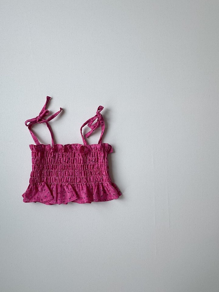 Le petitmot - Korean Children Fashion - #prettylittlegirls - Smocked Strap Sleeveless Top - 5