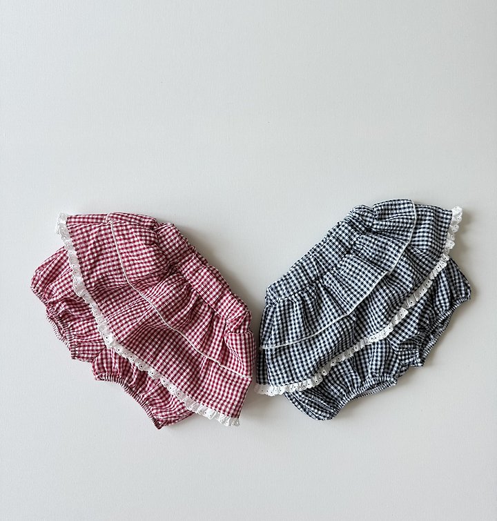Le petitmot - Korean Children Fashion - #prettylittlegirls - Check Frill Shorts - 2