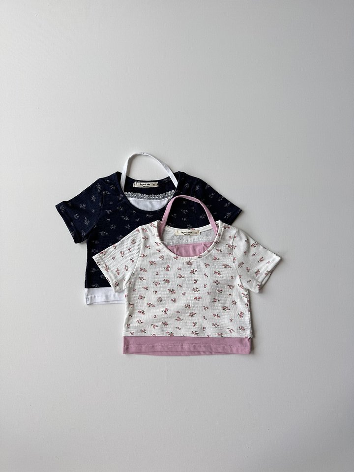 Le petitmot - Korean Children Fashion - #stylishchildhood - Flower Halter Neck Tee