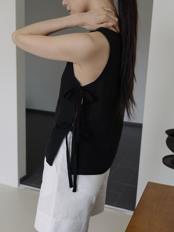 Lenoii - Korean Women Fashion - #momslook - Venice Linen Strap Blouse - 10