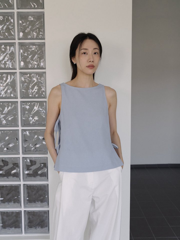 Lenoii - Korean Women Fashion - #momslook - Venice Linen Strap Blouse - 6