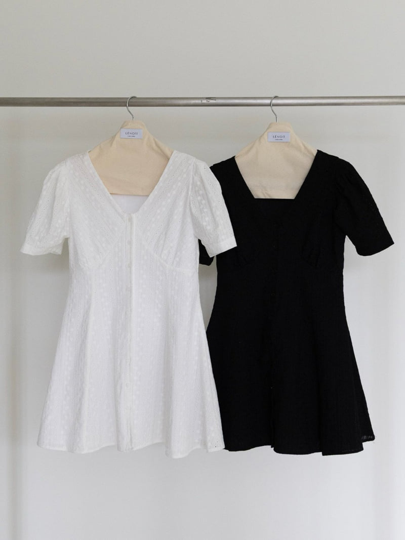 Lenoii - Korean Women Fashion - #momslook - Fran Embroidered One-piece