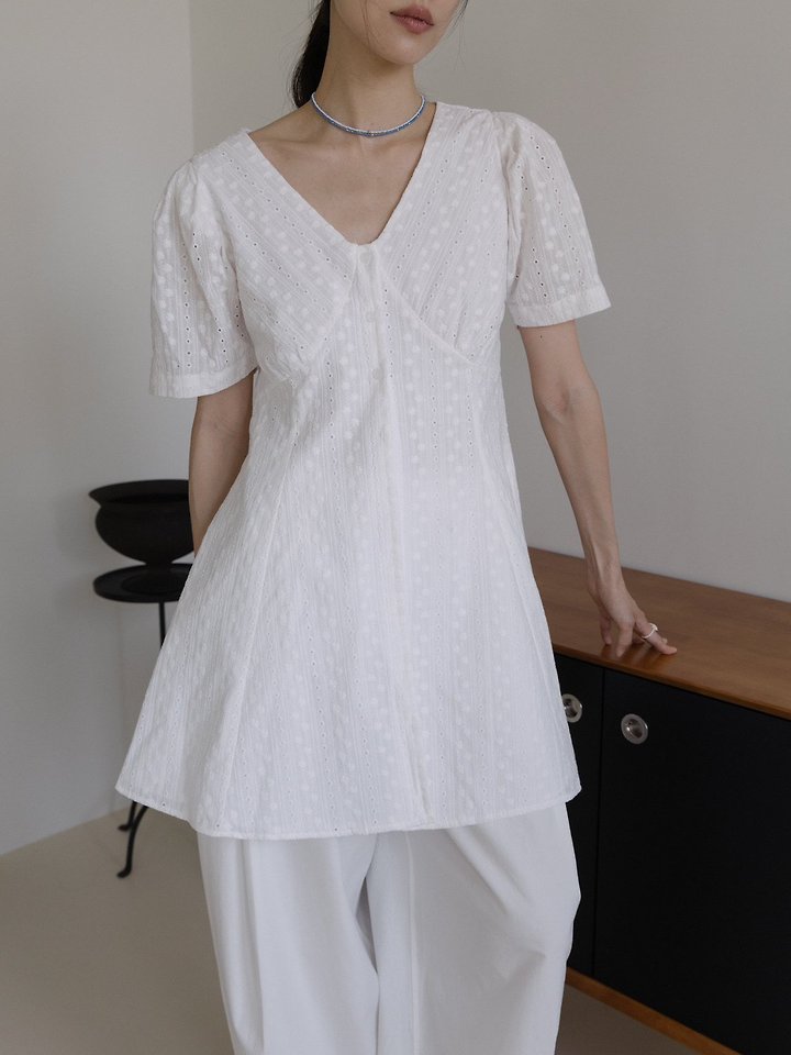 Lenoii - Korean Women Fashion - #momslook - Fran Embroidered One-piece - 5