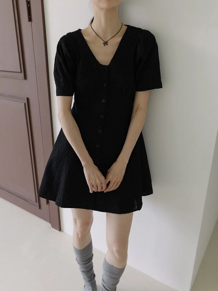 Lenoii - Korean Women Fashion - #momslook - Fran Embroidered One-piece - 8