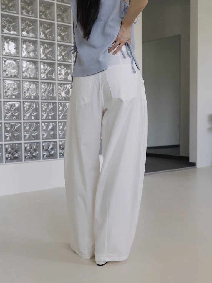 Lenoii - Korean Women Fashion - #momslook - Mono Tuck Cotton Pants - 6