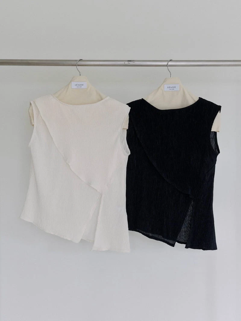 Lenoii - Korean Women Fashion - #momslook - Wave Pleated Blouse