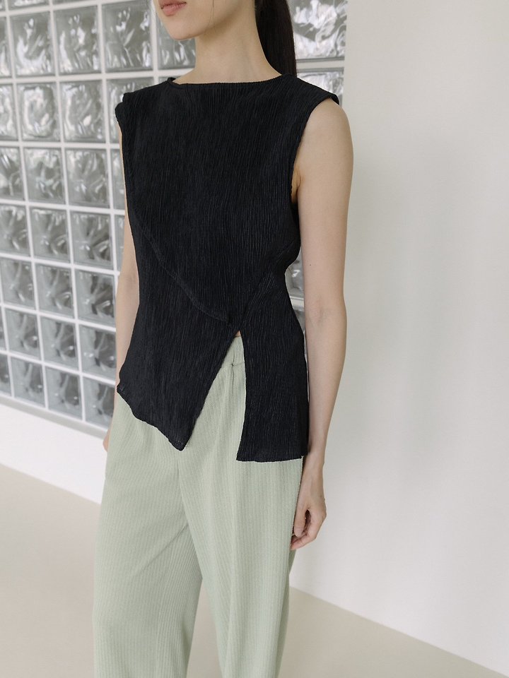 Lenoii - Korean Women Fashion - #momslook - Wave Pleated Blouse - 7