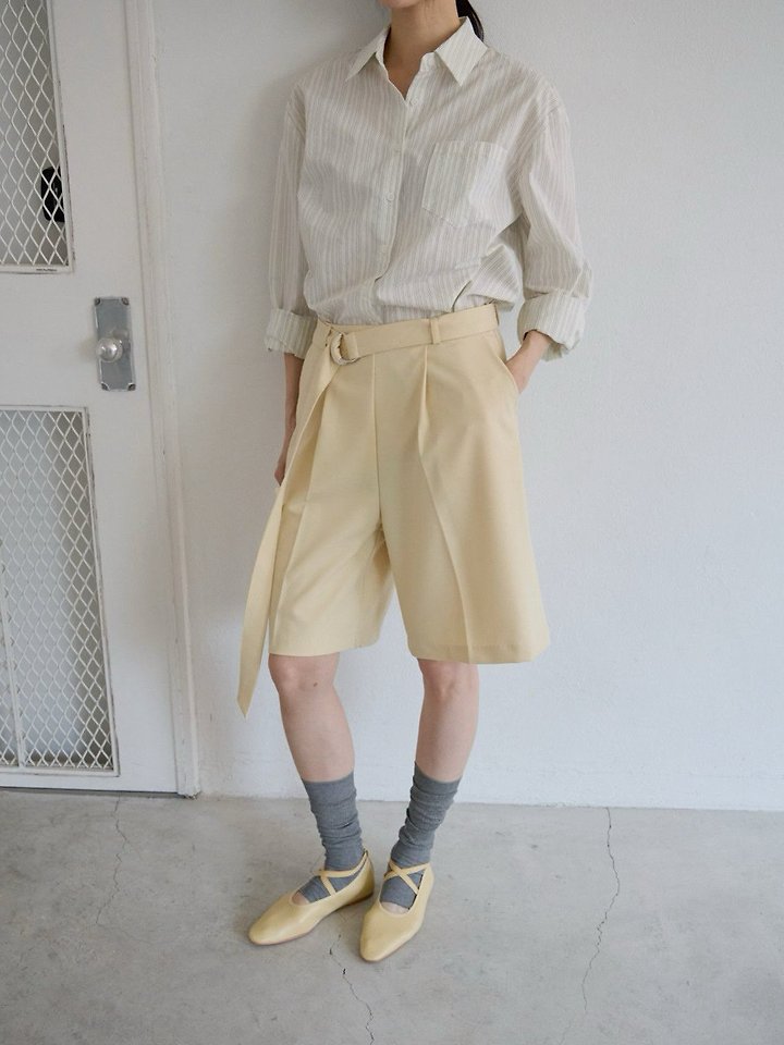 Lenoii - Korean Women Fashion - #momslook - Belted Bermuda Pants - 10