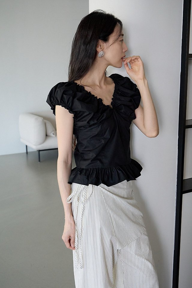 Lenoii - Korean Women Fashion - #momslook - Oat Shirring Cotton Blouse - 7