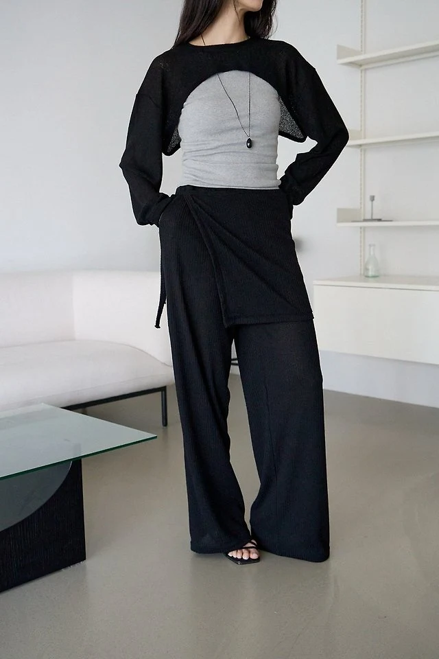 Lenoii - Korean Women Fashion - #momslook - Joy Knitted Wrap Banding Pants - 8