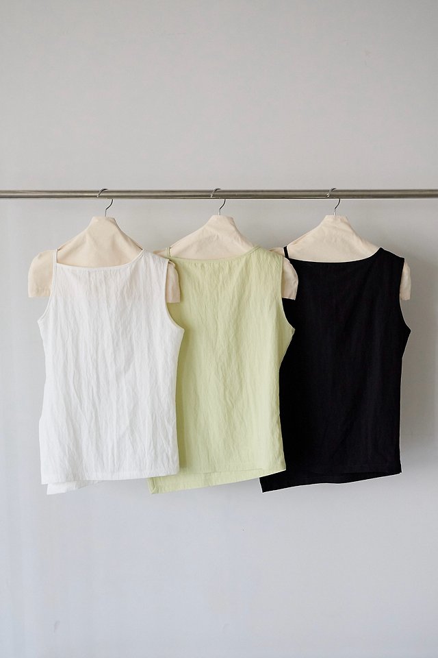 Lenoii - Korean Women Fashion - #momslook - Lime Asymmetrical Sleeveless Blouse - 11