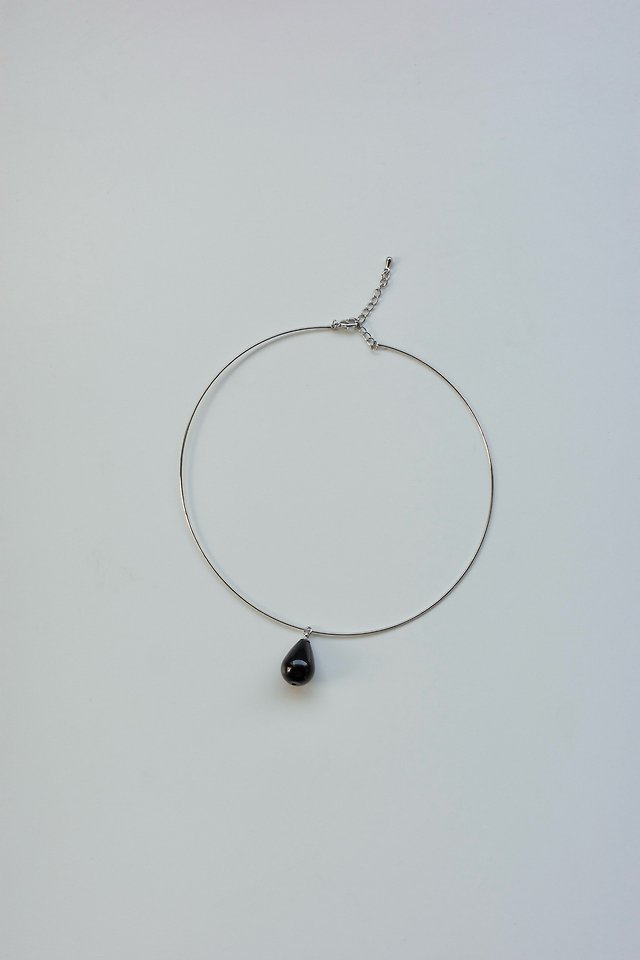 Lenoii - Korean Women Fashion - #momslook - Onyx Drop Bangle Necklace - 3