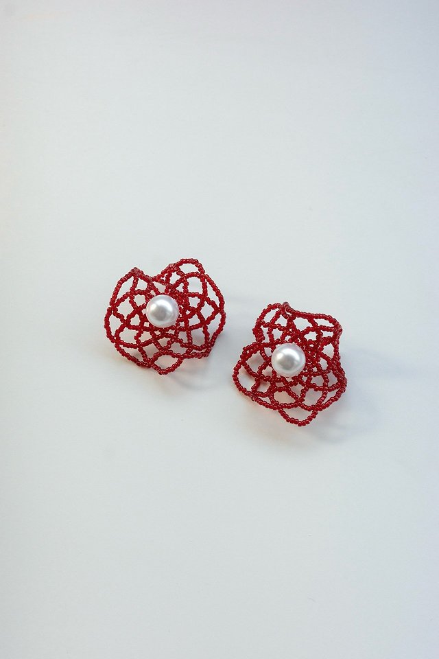Lenoii - Korean Women Fashion - #momslook - Camellia Earrings - 5