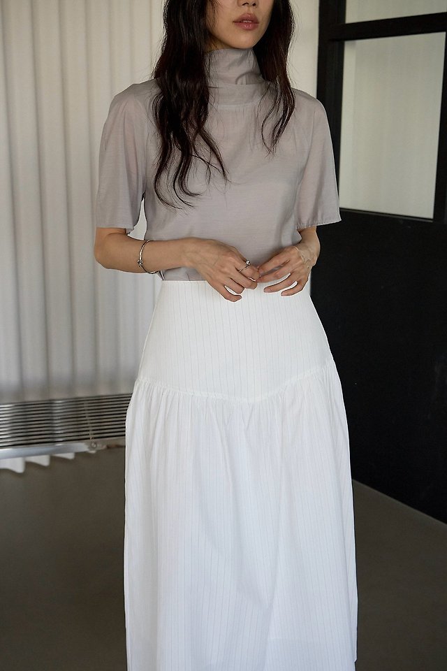 Lenoii - Korean Women Fashion - #momslook - Foret Stripe Long Skirt - 10