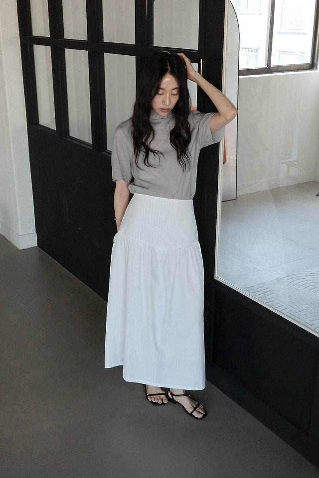 Lenoii - Korean Women Fashion - #momslook - Foret Stripe Long Skirt - 12