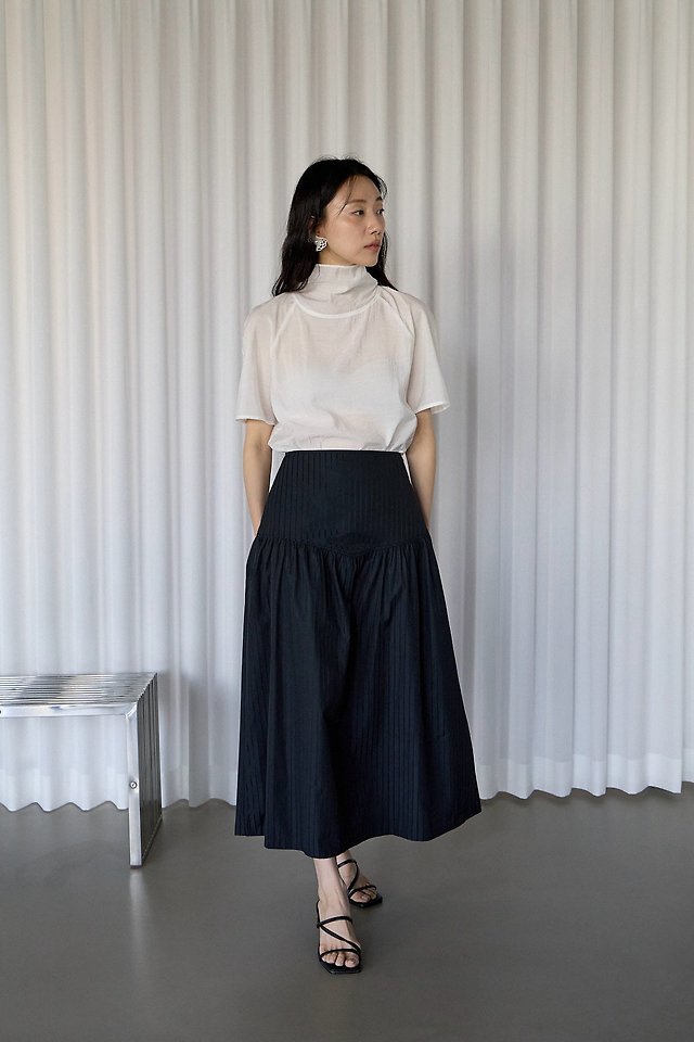 Lenoii - Korean Women Fashion - #momslook - Foret Stripe Long Skirt - 2