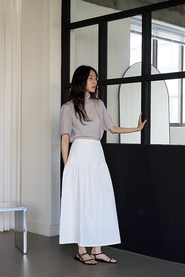Lenoii - Korean Women Fashion - #momslook - Foret Stripe Long Skirt - 8