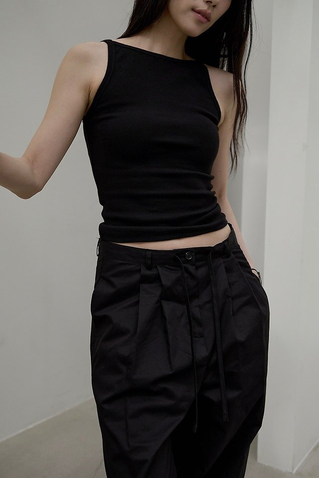 Lenoii - Korean Women Fashion - #momslook - Rookie Tuck Strap Cotton Pants - 9