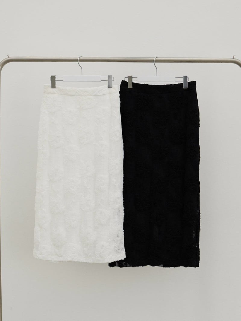 Lenoii - Korean Women Fashion - #momslook - Crochet Lace Maxi Long Skirt